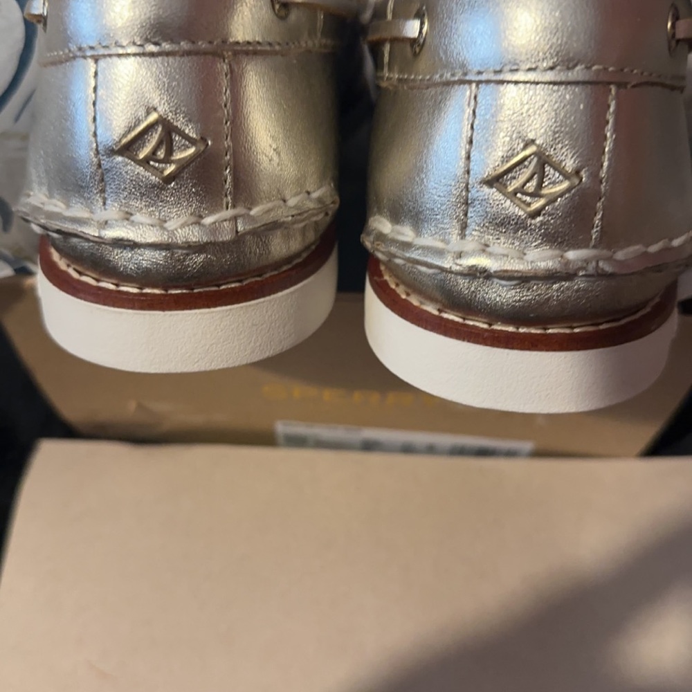 SPERRY GOLD CUP AUTHENTIC ORIGINAL 2-EYE MONTANA BOAT SHOE Gold Metallic Size 11 - Picture 4 of 10